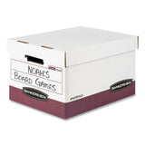 Bankers Box® R-KIVE Heavy-Duty Storage Boxes, Letter/Legal Files, 12.75" x 16.5" x 10.38", White/Red, 12/Carton (FEL07242) Carton of 12