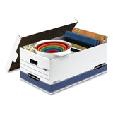 Bankers Box® STOR/FILE Medium-Duty Storage Boxes, Legal Files, 15.88" x 25.38" x 10.25", White/Blue, 12/Carton (FEL00702) Carton of 12