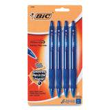BIC® GLIDE Bold Ballpoint Pen, Retractable, Bold 1.6 mm, Blue Ink, Translucent Blue Barrel, 4/Pack (BICVLGBP41BLU) Pack of 4