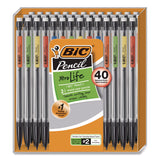 BIC Xtra Smooth Mechanical Pencil, 0.7 mm, HB (#2), Black Lead, Clear Barrel, 40/Pack (BICMPP40MJBLK) Pack of 40