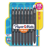 Paper Mate® InkJoy Gel Pen, Retractable, Fine 0.5 mm, Black Ink, Black/Smoke Barrel, 8/Pack (PAP1968613) Pack of 8