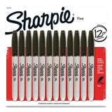 Sharpie® Fine Bullet Tip Permanent Marker, Black, Dozen (SAN1812419) Pack of 12