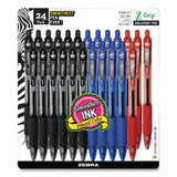 Zebra Z-Grip Ballpoint Pen, Retractable, Medium 1 mm, Assorted Ink and Barrel Colors, 24/Pack (ZEB12224) Pack of 24