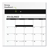 AT-A-GLANCE® Monthly Refillable Desk Pad, 22 x 17, White Sheets, Black Binding, Black Corners, 12-Month (Jan to Dec): 2026 (AAGSK2200) Each