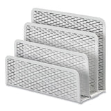 Artistic® Urban Collection Punched Metal Letter Sorter, 3 Sections, DL to A6 Size Files, 6.5" x 3.25" x 5.5", White (AOPART20003WH) Each