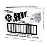 Shout® Wipe and Go Instant Stain Remover, 4.7 x 5.9, Unscented, White, 80 Packets/Carton (SJN686661) Case of 80