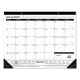 AT-A-GLANCE® Academic Year Ruled Desk Pad, 21.75 x 17, White Sheets, Black Binding, Black Corners, 16-Month: Sept 2025 to Dec 2026 (AAGSK241600) Each