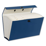 Smead™ Expanding File Box, 16.63" Expansion, 19 Sections, Twist-Lock Latch Closure, 2/5-Cut Tabs, Legal Size, Blue (SMD70806) Each