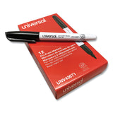 Universal™ Pen Style Dry Erase Marker, Fine Bullet Tip, Black, Dozen (UNV43671) Case of 12