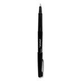 Universal™ Porous Point Pen, Stick, Medium 0.7 mm, Black Ink, Black Barrel, Dozen (UNV50502) 1 Dozen