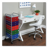 Advantus Portable Drawer Organizer, Metal, 1 Shelf, 10 Drawers, 13" x 15.38" x 37.75", Matte Gray/Assorted (AVT34004) Each