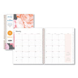 Blue Sky® Joselyn Monthly Wirebound Planner, Floral Artwork, 10 x 8, Pink/Peach/Black Cover, 12-Month (Jan to Dec): 2026 (BLS110395) Each