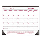 Brownline® Monthly Desk Pad Calendar, 22 x 17, White/Burgundy Sheets, Black Binding, Black Corners, 12-Month (Jan to Dec): 2026 (REDC1731) Each