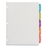 Avery® Big Tab Printable White Label Tab Dividers, 5-Tab, 11 x 8.5, White, 4 Sets (AVE14432) Pack of 6