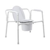 McKesson 3-in-1 Commode Chair Fixed Arms Steel Frame Back Bar 13-3/4 Inch Seat Width 650 lbs. Weight Capacity (1065225_EA) 1/EA