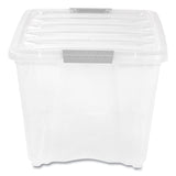 IRIS Stack and Pull Latching Flat Lid Storage Box, 13.5 gal, 22" x 16.5" x 13.03", Clear (IRS100243) Each
