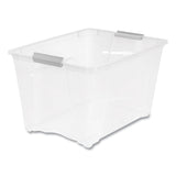 IRIS Stack and Pull Latching Flat Lid Storage Box, 13.5 gal, 22" x 16.5" x 13.03", Clear (IRS100243) Each