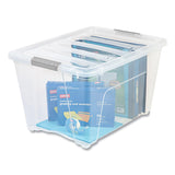 IRIS Stack and Pull Latching Flat Lid Storage Box, 13.5 gal, 22" x 16.5" x 13.03", Clear (IRS100243) Each