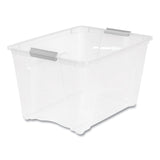 IRIS Stack and Pull Latching Flat Lid Storage Box, 13.5 gal, 22" x 16.5" x 13.03", Clear (IRS100243) Each