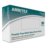 AMBITEX N400 Series Powder-Free Nitrile Gloves, X-Large, Blue, 100/Box (TXINXL400) Box of 100