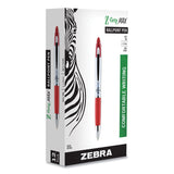 Zebra® Z-Grip MAX Ballpoint Pen, Retractable, Medium 1 mm, Red Ink, Silver/Red Barrel, 12/Pack (ZEB22430) Box of 12
