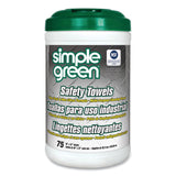 Simple Green® Safety Towels, 1-Ply, 10 x 11.75, White, Unscented, 75/Canister (SMP13351) Each