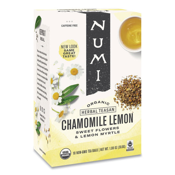 Numi® Organic Teas and Teasans, 1.8 oz, Chamomile Lemon, 18/Box (NUM10150)