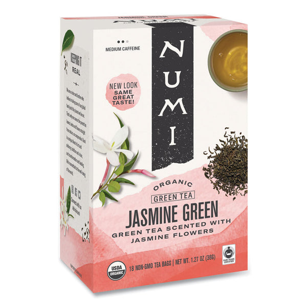 Numi® Organic Teas and Teasans, 1.27 oz, Jasmine Green, 18/Box (NUM10108)