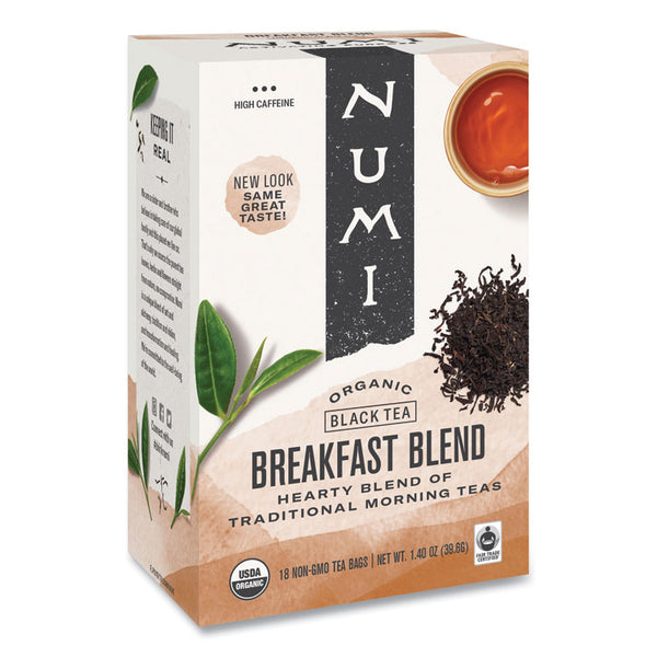 Numi® Organic Teas and Teasans, 1.4 oz, Breakfast Blend, 18/Box (NUM10220)
