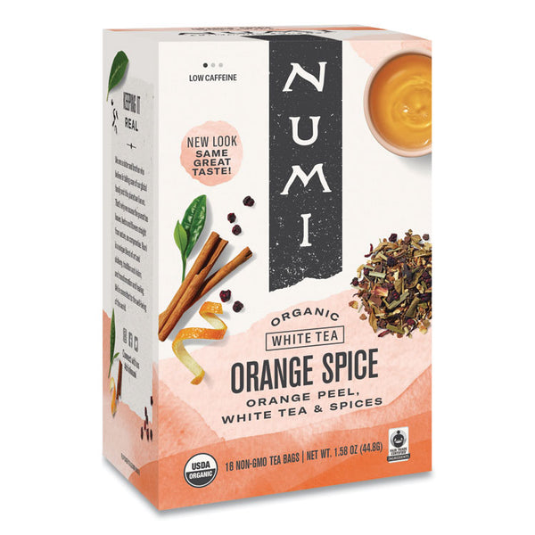 Numi® Organic Teas and Teasans, 1.58 oz, White Orange Spice, 16/Box (NUM10240)
