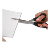 Westcott® Value Line Stainless Steel Shears, 8" Long, 3.5" Cut Length, Black Offset Handles, 3/Pack (ACM13402) Pack of 3