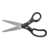 Westcott® KleenEarth Basic Plastic Handle Scissors, Pointed Tip, 7" Long, 2.8" Cut Length, Black Straight Handle (ACM15582) Each