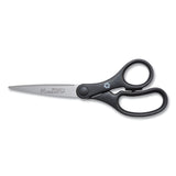 Westcott® KleenEarth Basic Plastic Handle Scissors, Pointed Tip, 7" Long, 2.8" Cut Length, Black Straight Handle (ACM15582) Each