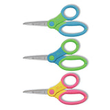 Westcott® Ultra Soft Handle Scissors with Antimicrobial Protection, Point Tip, 5" Long, 2" Cut Length, Randomly Assorted Handle Color (ACM14597) Each