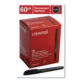 Universal™ Pen-Style Permanent Marker Value Pack, Fine Bullet Tip, Black, 60/Pack (UNV07074) Pack of 60