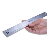 Westcott® Stainless Steel Office Ruler With Non Slip Cork Base, Standard/Metric, 12" Long (ACM10415) Each