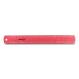 Westcott® 12" Jewel Colored Ruler, Standard/Metric, Plastic (ACM12975) Each