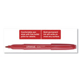 Universal™ Pen-Style Permanent Marker, Fine Bullet Tip, Red, Dozen (UNV07072) Case of 12