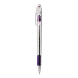 Pentel® R.S.V.P. Ballpoint Pen, Stick, Fine 0.7 mm, Violet Ink, Clear/Violet Barrel, Dozen (PENBK90V) Box of 12