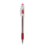 Pentel® R.S.V.P. Ballpoint Pen, Stick, Medium 1 mm, Red Ink, Clear/Red Barrel, Dozen (PENBK91B) Box of 12