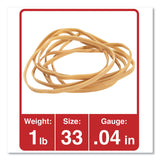 Universal® Rubber Bands, Size 33, 0.04" Gauge, Beige, 1 lb Box, 640/Pack (UNV00133) Each