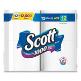 Scott® Toilet Paper, Septic Safe, 1-Ply, White, 1,000 Sheets/Roll, 12 Rolls/Pack, 4 Pack/Carton (KCC10060) Case of 48