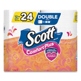 Scott® ComfortPlus Toilet Paper, Double Roll, Bath Tissue, Septic Safe, 1-Ply, White, 231 Sheets/Roll, 12 Rolls/Pack, 4 Packs/Carton (KCC47618) Case of 12