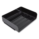 TRU RED™ Side-Load Stackable Plastic Document Tray, 1 Section, Letter-Size, 12.63 x 9.72 x 3.01, Black, 2/Pack (TUD24380803) Pack of 2