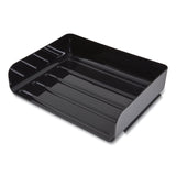 TRU RED™ Side-Load Stackable Plastic Document Tray, 1 Section, Letter-Size, 12.63 x 9.72 x 3.01, Black, 2/Pack (TUD24380803) Pack of 2