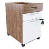 Union & Scale™ Essentials Mobile Pedestal File, Left or Right, 2-Drawers: Box/File, Legal/Letter, White/Espresso, 15.5" x 21.2" x 24.2" (UOS24398968) Each