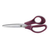 TRU RED™ Stainless Steel Scissors, 8" Long, 3.58" Cut Length, Purple Straight Handle (TUD24380504) Each