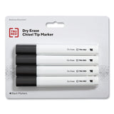TRU RED Dry Erase Marker, Tank-Style, Medium Chisel Tip, Black, 4/Pack (TUD24376614) Pack of 4