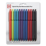 TRU RED™ Quick Dry Gel Pen, Retractable, Medium 0.7 mm, Assorted Ink and Barrel Colors, 12/Pack (TUD24377019) Pack of 12