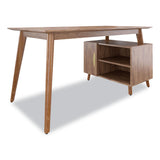 Union & Scale™ MidMod Storage Desk, Gold Pull, 59.7" x 29.4" x 29.5", Espresso (UOS24398973) Each